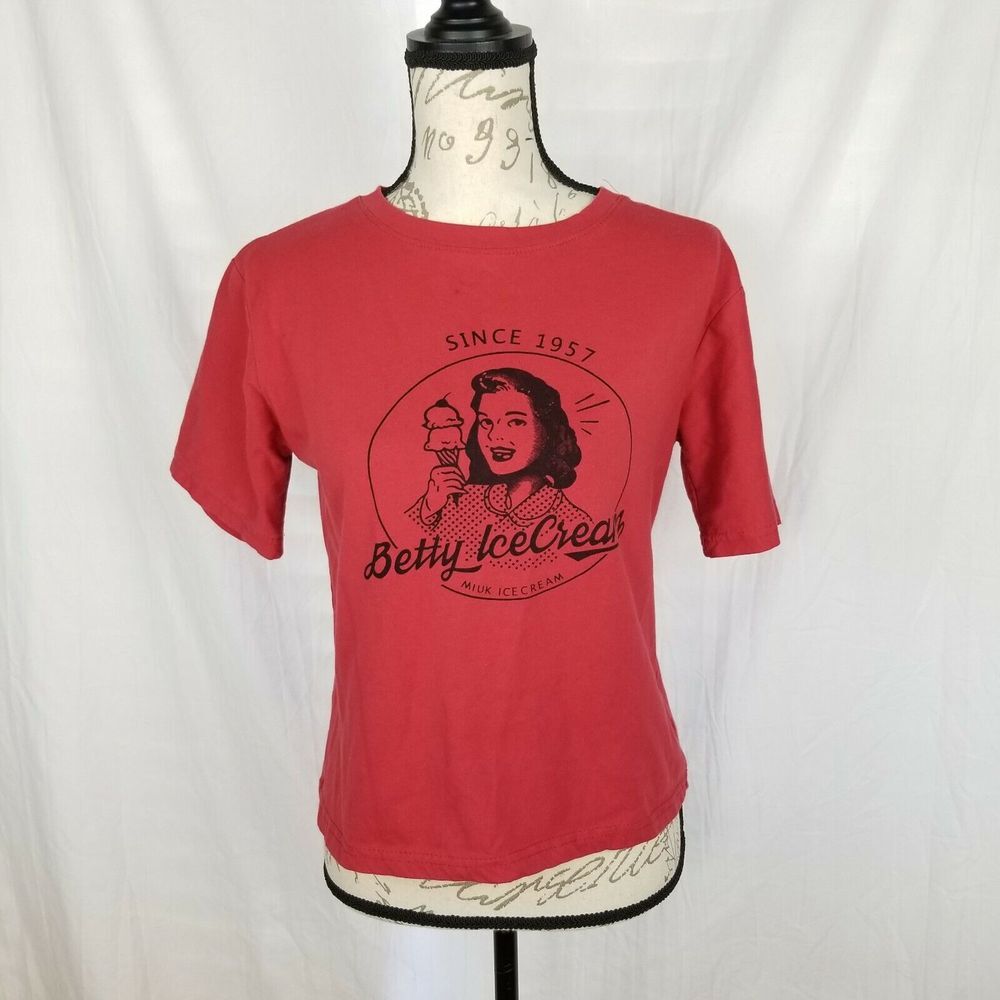 Octeyam Betty Ice Cream Dark Red T-Shirt